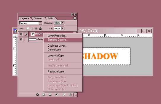 Drop Shadow Layer Effect Photoshop