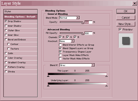 Drop Shadow Layer Style