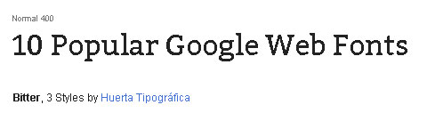 Bitter Web Font