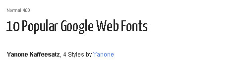 Yanone Kaffeesatz Web Font